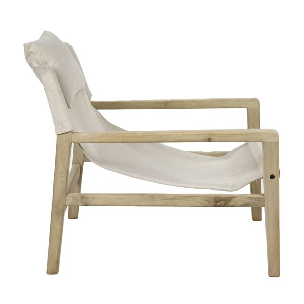 SIESTA - Fauteuil- bois de manguier / coton - L 64 x W 76 x H 69 cm - naturel