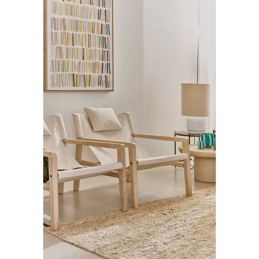 SIESTA - Fauteuil- bois de manguier / coton - L 64 x W 76 x H 69 cm - naturel