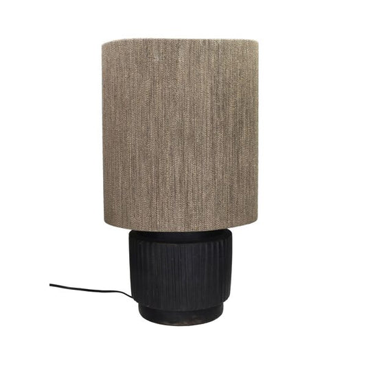 CORDOBA - lampe de table - terre cuite / jute - DIA 32 x H 57 cm - noir