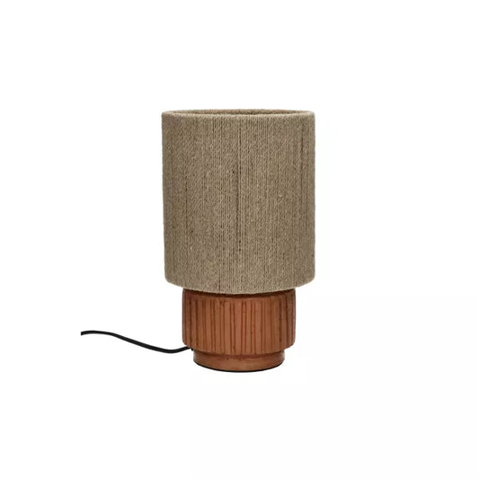 CORDOBA - lampe de table - terre cuite / jute - DIA 18 x H 30 cm - terre cuite