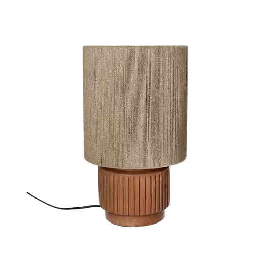 CORDOBA - lampe de table - terre cuite / jute - DIA 25 x H 42 cm - terre cuite