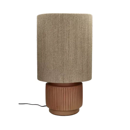 CORDOBA - lampe de table - terre cuite / jute - DIA 32 x H 57 cm - terre cuite