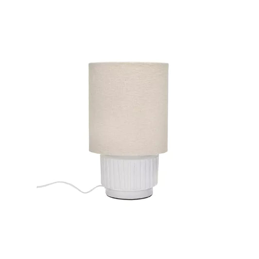 CORDOBA - Lampe de table - terre cuite / tissu - DIA 18 x H 31 cm - blanc