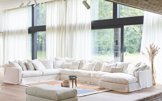 Canapé 4 places BIARRITZ NEW LIN ECRU