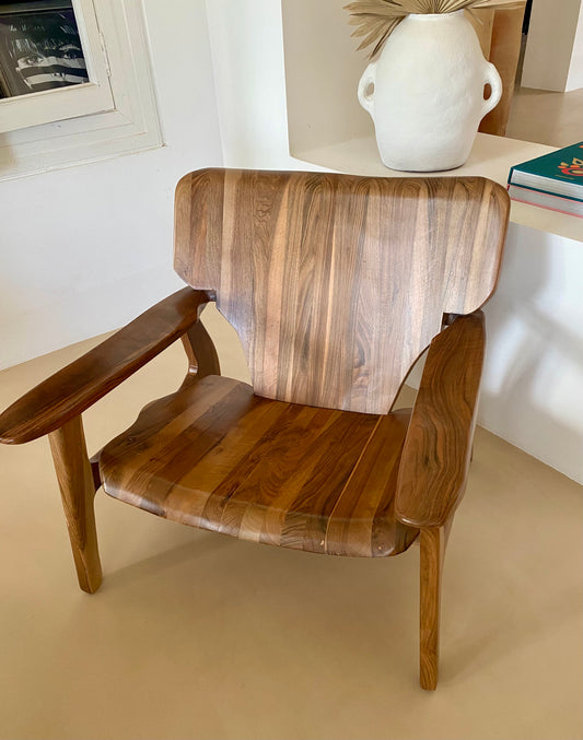 Fauteuil en noyer modèle Atlas