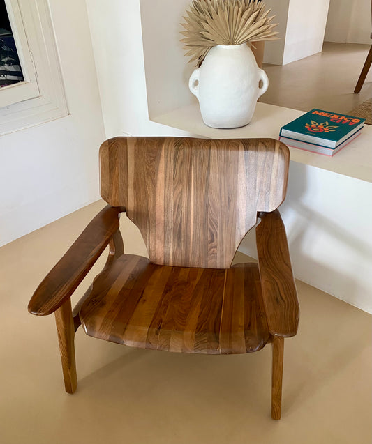 Fauteuil en noyer modèle Atlas