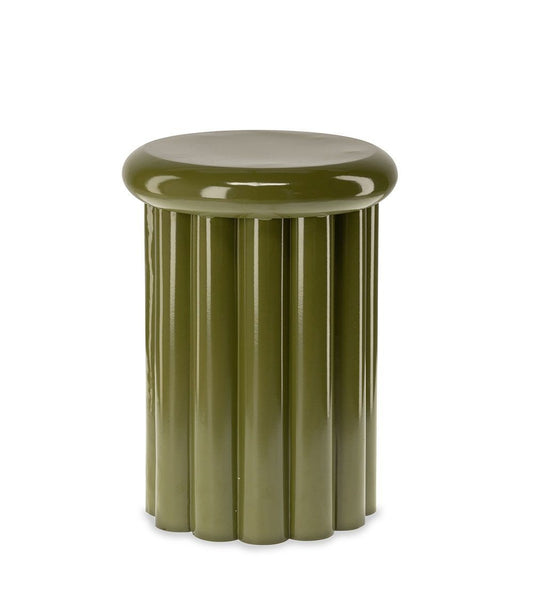 Bout de Canapé Blora en métal Vert