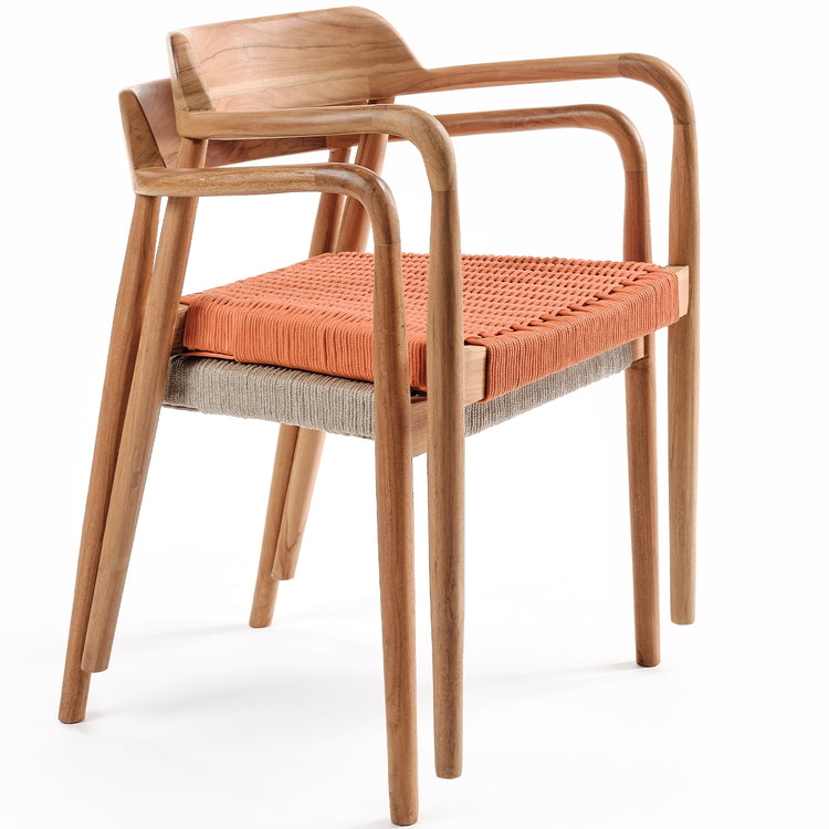 Fauteuil empilable en teck "Savana" In/Outdoor