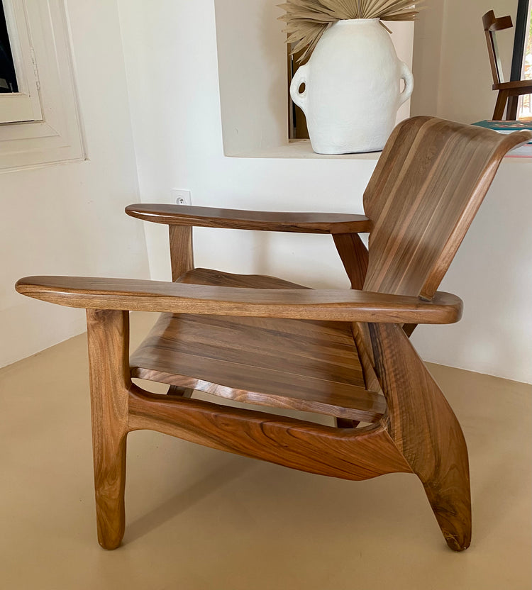 Fauteuil en noyer modèle Atlas