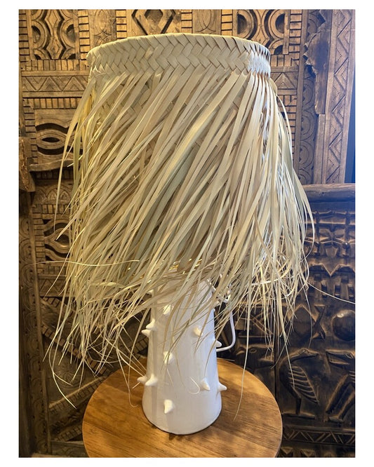 Lampe Céramique Zabria Abat jour feuille de palmier