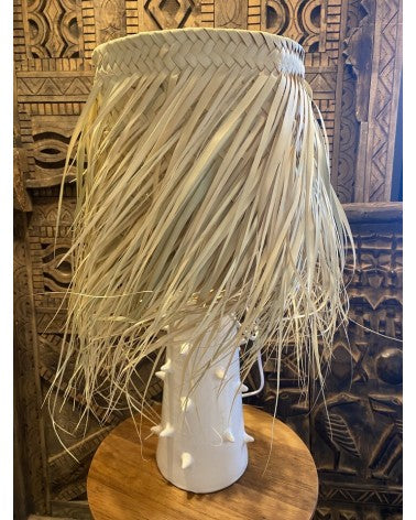 Lampe Céramique Zabria Abat jour feuille de palmier