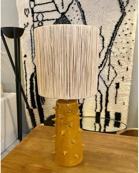 Lampe Céramique Zabria Abat jour en Raphia