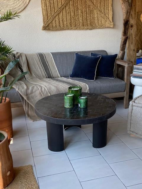 Table basse en zellige et métal. Es Vedra