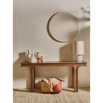 CORDOBA - lampe de table - terre cuite / tissu - DIA 25 x H 44 cm - blanc