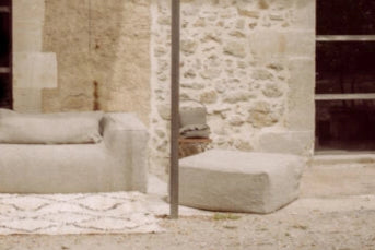 Pouf en Lin Grosse Trame