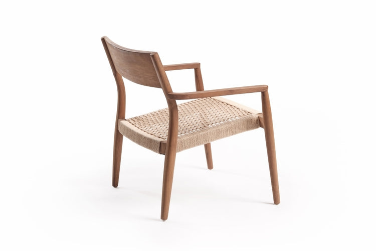 Fauteuil lounge empilable en teck "Buco" In/Outdoor