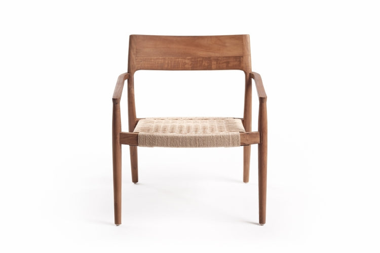 Fauteuil lounge empilable en teck "Buco" In/Outdoor