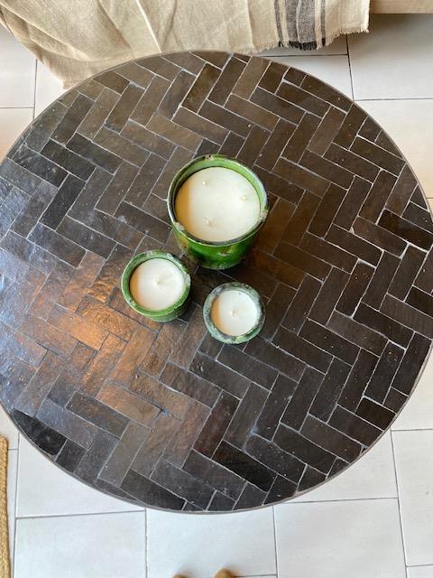 Table basse en zellige et métal. Es Vedra