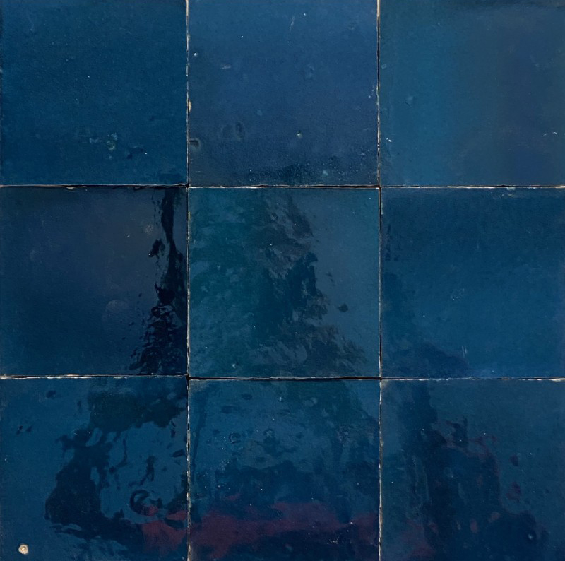 Zellige bleu mer / océan - tesselles colorées - Mosaique