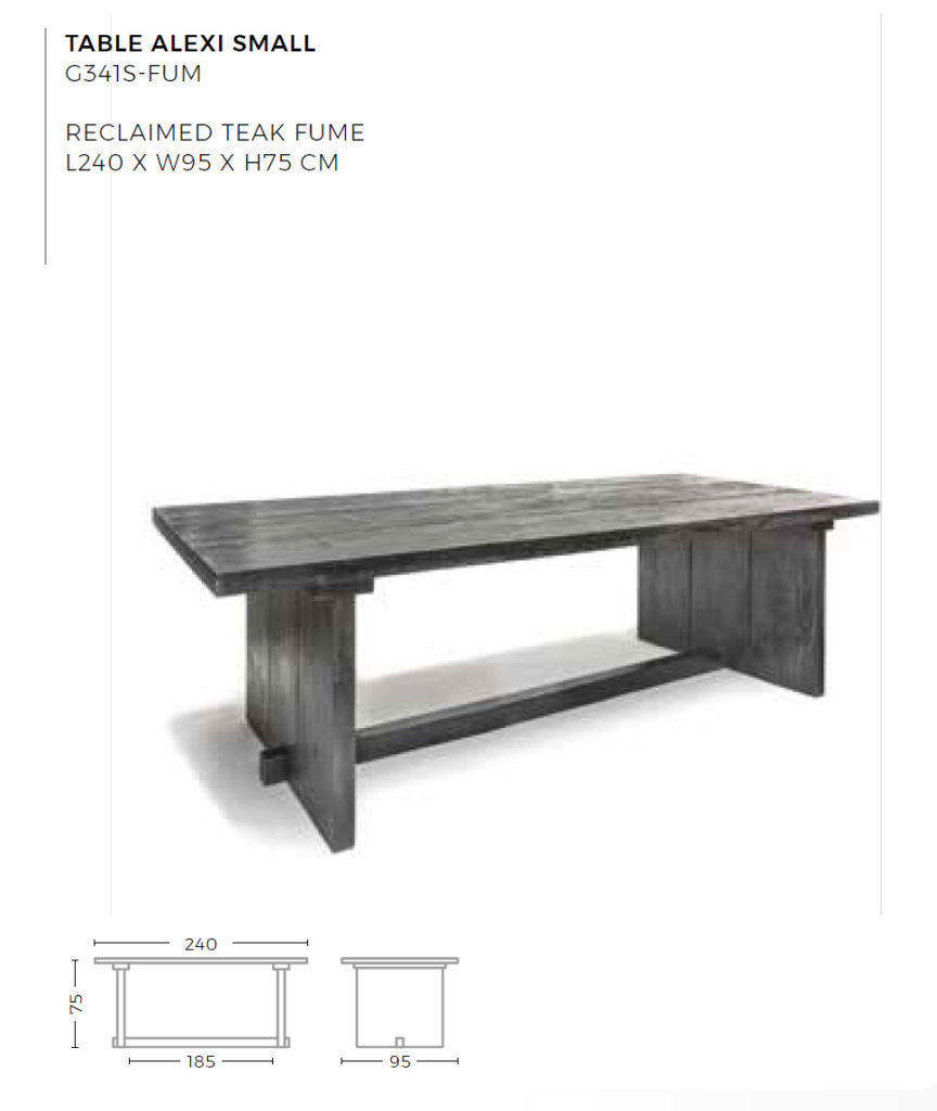 Petite table en bois noir (teck)
